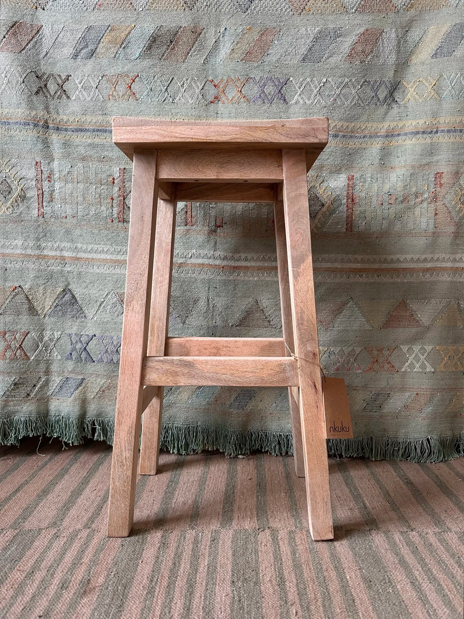 Nkuku — Ambi Wooden Stool - Tall
